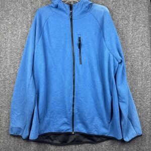 Russell Athletic Fusion Knit Full Zip Hoodie Mens 2XL 50-52 Blue Long Sleeve